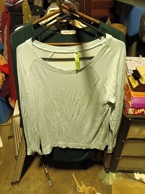 Women's Pale Blue Long Sleeve Raglan Tee